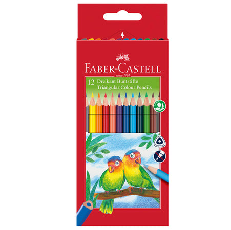 Astuccio 12 Pastelli Colorati Triangolari Eco Faber Castell