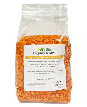 Lenticchie rosse mignon 400g decorticate legumi siciliani coltivazione kilometro zero