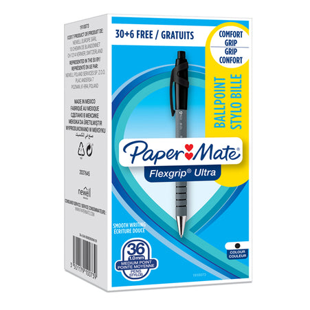 Special Pack 30+ 6 Penna Sfera Scatto Flexgrip Ultra 1.0 Nero Papermate