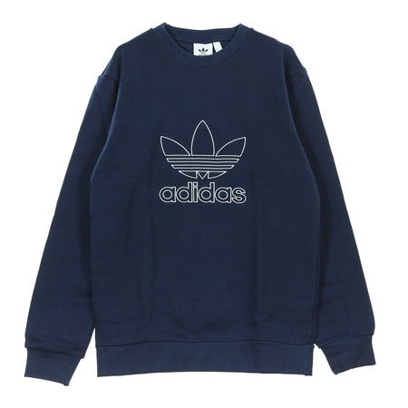 Adidas Felpa Girocollo Uomo Outline Crew Collegiate Navy da uomo