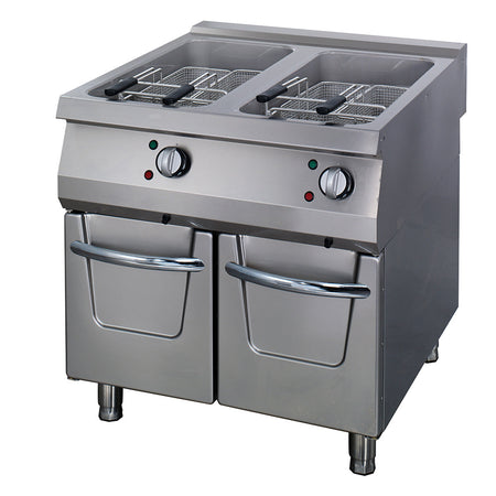 Premium Friggitrice - 2 x 22L - Unità Doppia - Profondità 90cm - con Rubinetto di Scarico - Elettrico