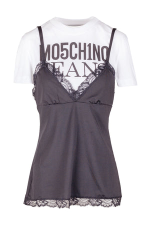 MO5CH1NO JEANS - MOSCHINO MO5CH1NO JEANS - Moschino - T-shirt con top - 430109 - Nero da donna