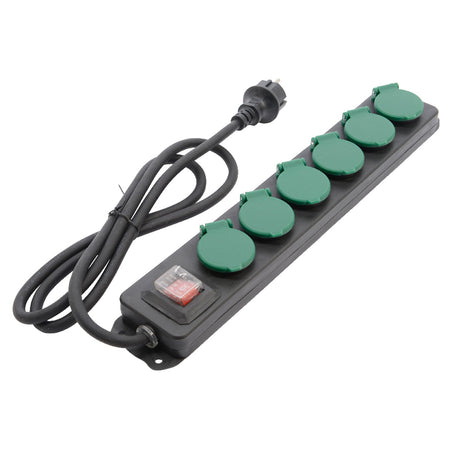 Ciabatta nera con prese ad alto voltaggio classe IP-44