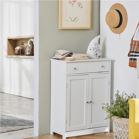 Mobile in Legno 60x30 H 80cm Bagno Camera Ingresso Salvaspazio 2 Ante 1 Cassetto