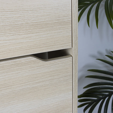 Scarpiera 4 Ante Salvaspazio Doppia Profondità Legno Colore Olmo 63x24 H150cm