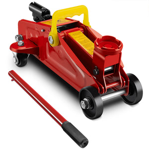 Sollevatore Crick a Carrello Idraulico 2T H120-320mm con Asta 37cm 4 ruote