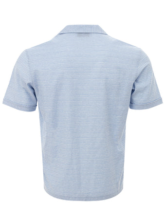 Gran Sasso Camicia a Mezza Manica Azzurra Misto Lino da uomo