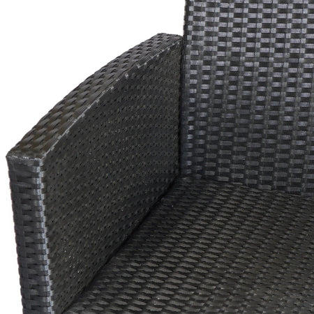 Set Mobili da Giardino 4 Pezzi in Rattan PE e Tavolino, Divano e Poltrone Imbottiti Nero e Beige 124x68x76cm 860-117CW