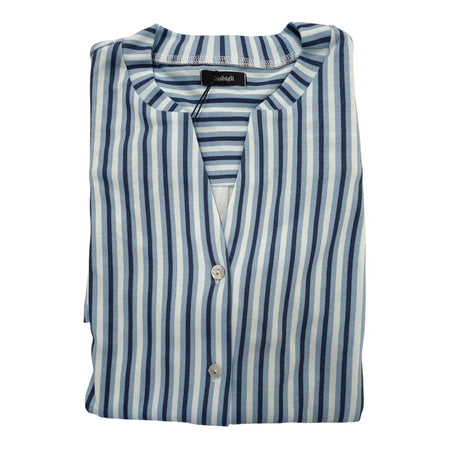 Camicia da notte donna Bisbigli London Style Serie 26, manica lunga, in caldo cotone e modal, Made in Italy