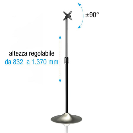 Supporto a Pavimento Colonna a Base Circolare per TV LCD/LED 13-27''