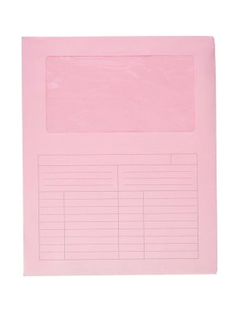 Cartellina con finestra aperta in due lati rosa
