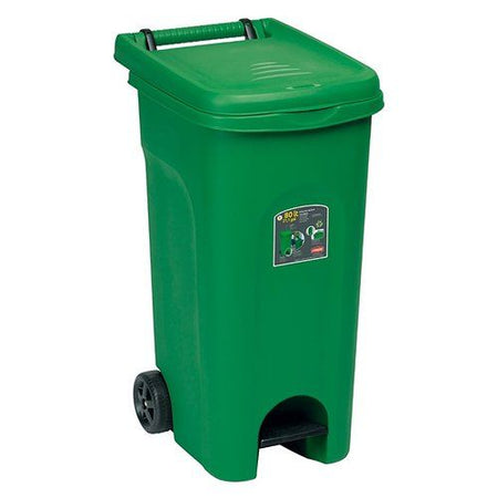 Bidone carellato stefanplast 25601 urban eco system con pedale verde