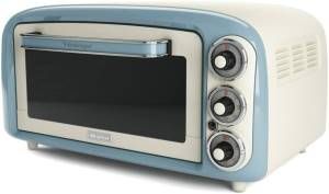 Ariete 979 forno elettrico di design 18 litri - ideale per pizza da 30 cm - doppio vetro - 1380 watt - acciaio inox - linea vintage - celeste - ARI979CE