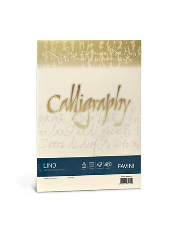 Carta Calligraphy Lino cartoncino goffrato naturale 50 fogli
