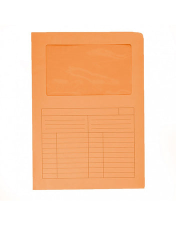Cartellina con finestra aperta in due lati arancio