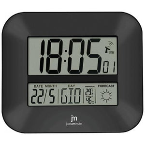 Orologio da parete justaminute digitale con datario e meteo nero 27 x 24 cm jd 9906 - JD9906