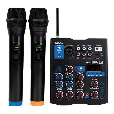 Mixer disc jockey karma mxw 5 5 canali con doppio radiomicrofono vhf b
