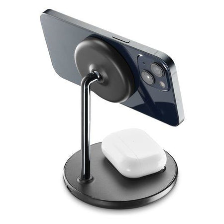 Cellularline mag duo wireless charger supporto con carica wireless 2 in 1 per dispositivi apple - MAGSF2IN1WIRK