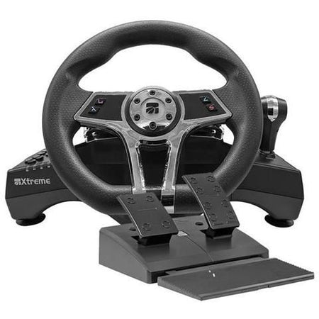 Volante e pedaliera simulatore guida playstation 4 hurricane+5 wheel black e grey 90429