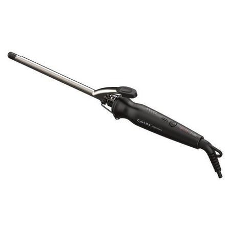Ga.ma ferro salon curl 9 mm, per ricci stretti, definiti e stile afro, tubo extra lungo di 170 mm, massima praticità d'uso, tubo in titanio silk chrome, massima delicatezza e protezione sui capelli, riscaldamento istantaneo, temperatura regolabile da 130