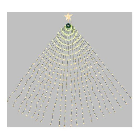 Decoro luminoso lotti 68988 tenda mantello verde + puntale stella per
