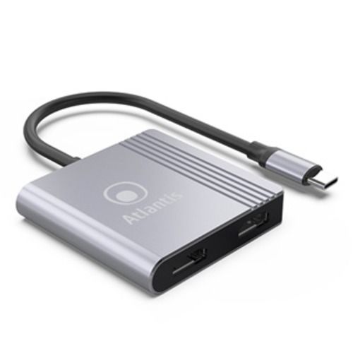 Adattatore atlantis a04-tc_2hdmi+ da usb type_c a hdmi 1920x1080@60hz 18cm in: 1x type_c out: 2x hdmi v.1.4 (v.1.2 in dual mode)