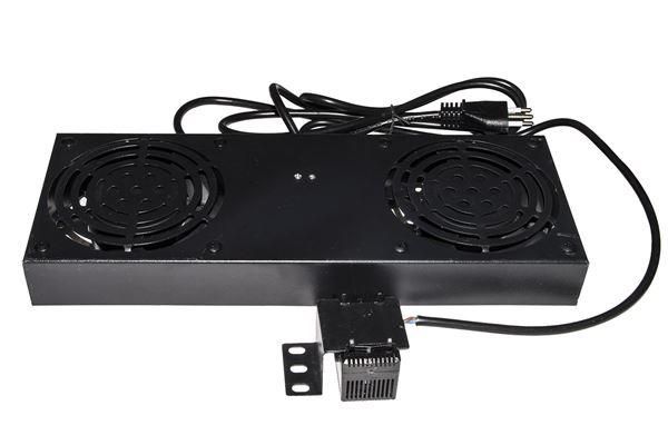 Armadio rack kit 2 ventole con term ostato per armadi rack a muro nero - LKVENT2