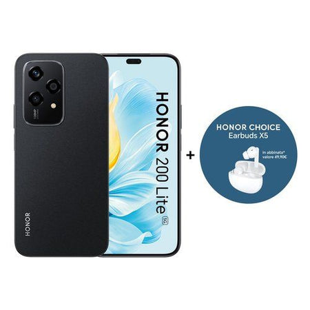 Honor n series 200 lite 5g + earbuds x5 17 cm (6.7\") doppia sim android 14 usb tipo-c 8 gb 256 gb 4500 mah nero - 8032976169193