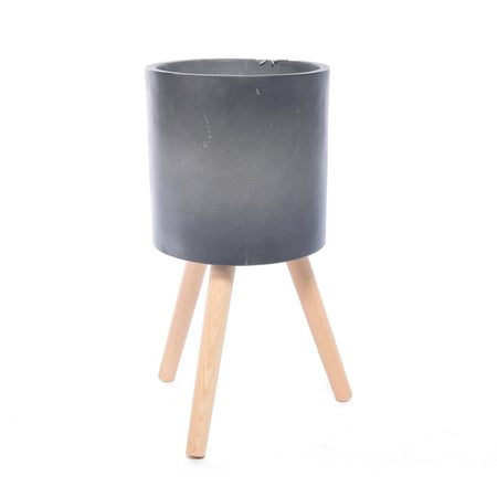 Porta vasi da esterno Cachepot "Style" in magnesia con gambe in legno Ø30 cm