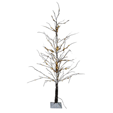 Albero luminoso innevato, ramo con led luce calda decorazione da interno
