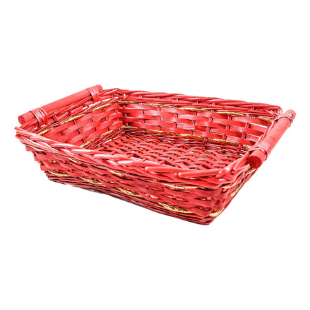 Cestino natalizio Rettangola in Vimini Rosso per confezioni regalo