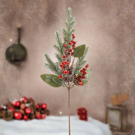 Tralcio natalizio con bacche decorazione natalizia h 60 cm