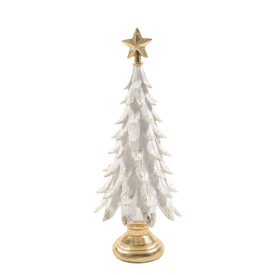 Albero di Natale in resina con stella per decorazioni natalizie h 41 cm