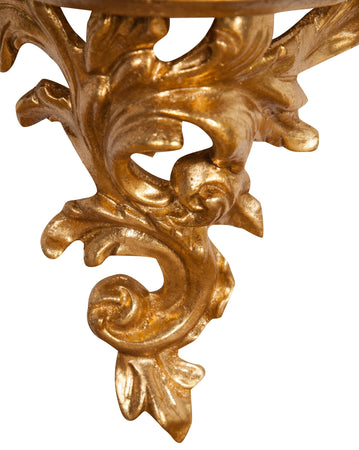 Biscottini Mensola a muro in legno finitura foglia oro anticato L21xPR12xH20 cm Made in Italy