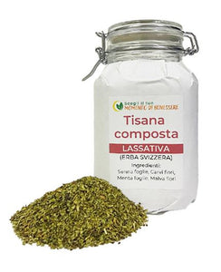 Tisana lassativa erba svizzera, Senna, Carvi, menta, Malva, infuso 100g e 50g