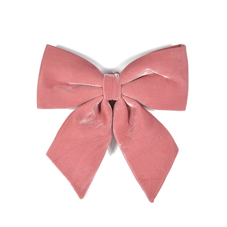 Fiocco Rosa in velluto imbottito decorazione natalizia per albero e ghirlanda dietro porta