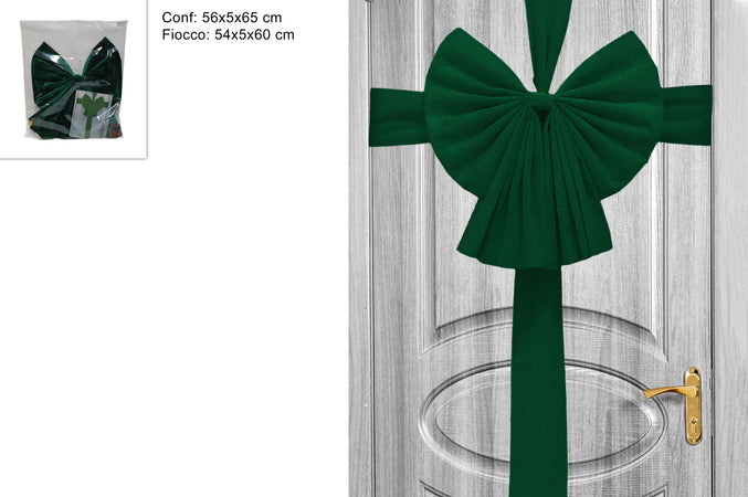 Fiocco natalizio per porta ingresso in velluto da appendere