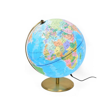 Mappamondo con base e con luce led per decorazione interno