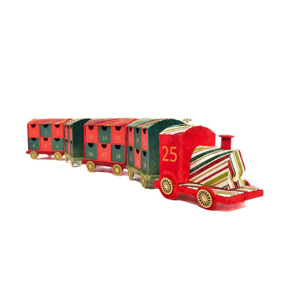 Trenino natalizio con vagoni in carta per avvento natalizio