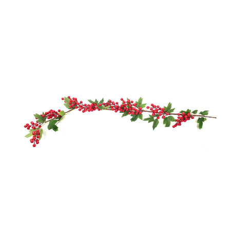 Ghirlanda decorativa con bacche e foglie per decorazioni natalizie 133 cm