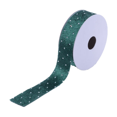 Nastro per decorazioni natalizie in tessuto con brillantini 2,5 x 270 cm