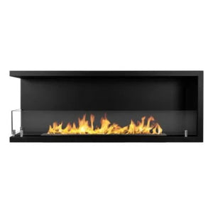 Camino a bioetanolo "Sutri 120 SX" da incasso ad angolo nero 120×45