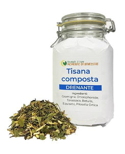 Tisana Drenante, Betulla, Equiseto, Ortosiphonide, tarassaco, gramigna, Pilosella, Ortica infuso effetto diuretico 50g e 100g