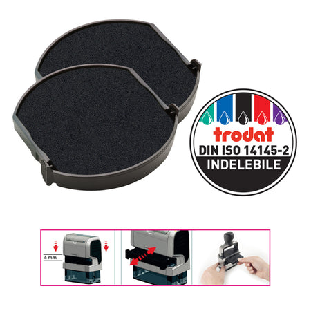 Blister Da 2 Tamponi 6/4638 Nero Trodat