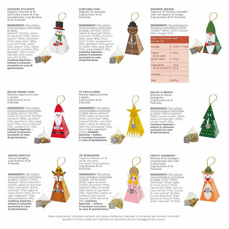 Set Regalo 9 Tisane per Albero di Natale