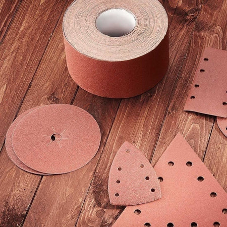 Disco in carta resinata flessibile ed abrasiva "P64E" con 7 fori, da 150 x 14 mm