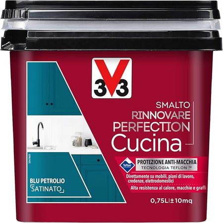 V33 - SMALTO RINNOVARE PERFECTION CUCINA 750ML BLU PETROLIO SATINATO