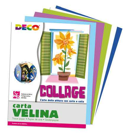 Busta Di Carta Velina 25Fg 50X76Cm 5 Colori Freddi Assortiti Deco