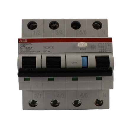 Interruttore magnetotermico differenziale classe A 0,03A 3P+N 32A curva C ABB