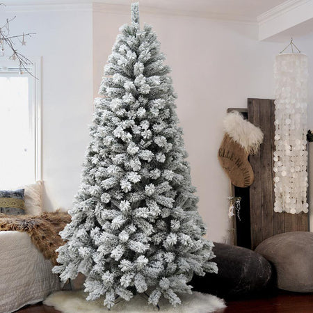 Albero Di Natale Innevato 240cm 1413 Rami Realistico Super Folto base 124cm